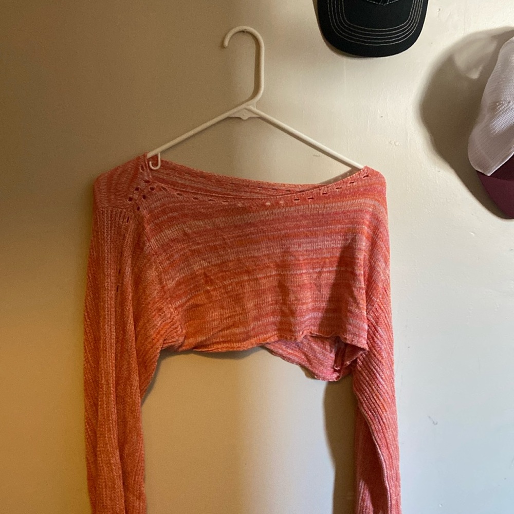 cropped off the shoulder long sleeve